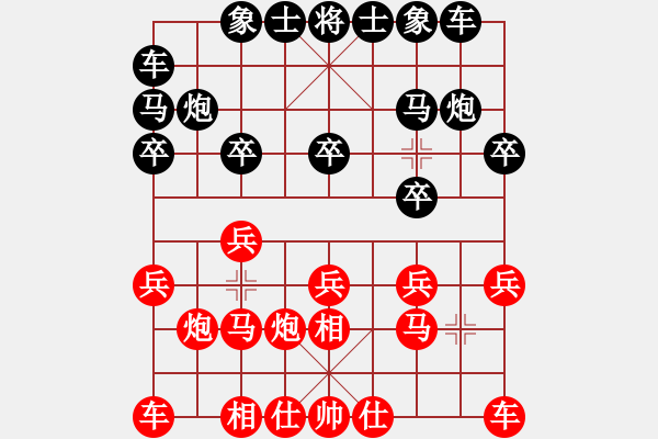 象棋棋譜圖片：起馬應(yīng)過宮炮紅進(jìn)七兵(旋風(fēng)12層拆棋)和棋 - 步數(shù)：10 