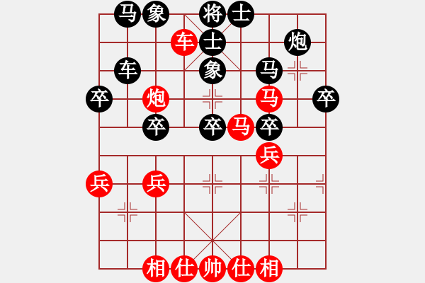 象棋棋譜圖片：五八炮進(jìn)三兵對(duì)屏風(fēng)馬進(jìn)3卒飛左象  （紅車二進(jìn)六）   綠島棋劍(1段)-勝-鹿城棋王(3段) - 步數(shù)：40 