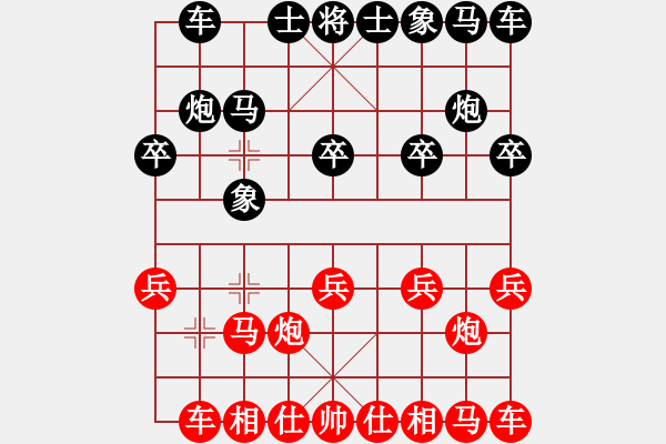 象棋棋譜圖片：落地為兄弟(5段)-和-謝文洪(5段) - 步數(shù)：10 