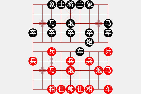 象棋棋譜圖片：高天上流云[719691378] -VS- 橫才俊儒[292832991] - 步數(shù)：20 