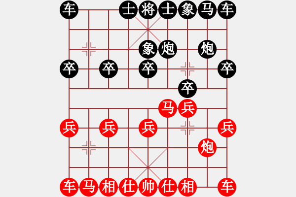 象棋棋譜圖片：ㄣ★屏峰ㄣ鈦譃[紅] -VS- ＾○＾笑三少[黑] - 步數(shù)：10 