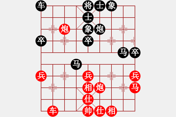 象棋棋谱图片：黄海林     先和 谢靖       - 步数：40 