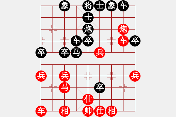 象棋棋譜圖片：中炮過(guò)河車對(duì)屏風(fēng)馬進(jìn)7卒 （紅急沖中兵）  榆樹(shù)謝胖子(1段)-負(fù)-嘉應(yīng)第一槍(3段) - 步數(shù)：32 