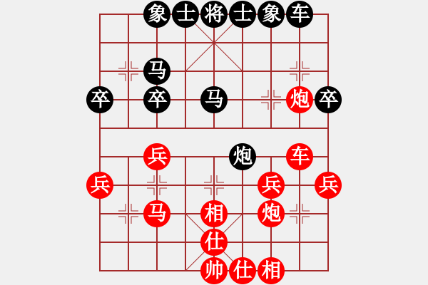 象棋棋譜圖片：葬心紅勝hsxgh【仙人指路對(duì)中炮】 - 步數(shù)：30 