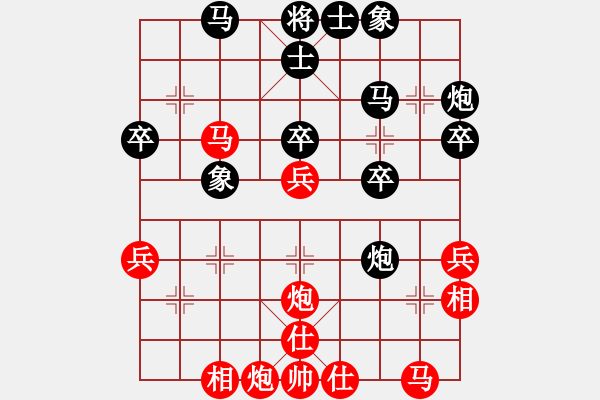 象棋棋譜圖片：唯我橫刀(日帥)-和-天山飛鷹(人王)中炮七路馬對(duì)屏風(fēng)馬 紅左馬盤河 - 步數(shù)：40 