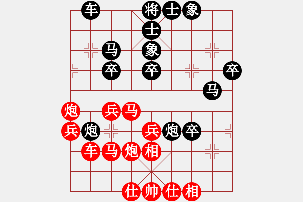 象棋棋譜圖片：2013大師網(wǎng)網(wǎng)名爭霸賽 雙燕爭飛 先和 特大棋隊1號 - 步數(shù)：40 