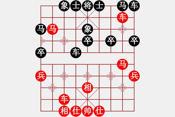 象棋棋譜圖片：對(duì)兵轉(zhuǎn)兵底炮對(duì)左中炮 紅進(jìn)兵棄空頭 chnga(6段)-勝-陰險(xiǎn)毒辣(3段) - 步數(shù)：40 