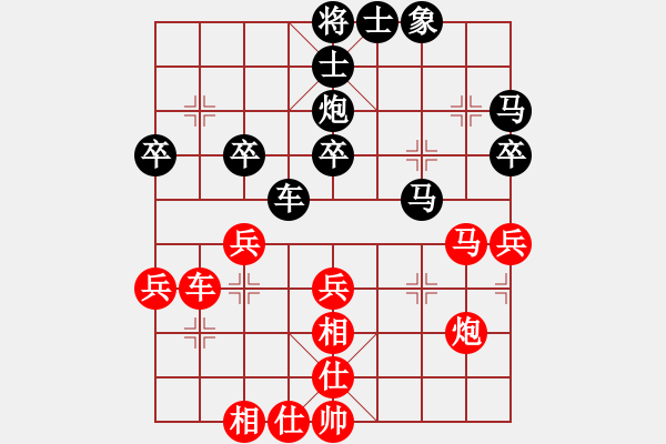 象棋棋譜圖片：北方 紅負(fù)葬心【仙人指路飛相對(duì)卒底炮】 - 步數(shù)：40 