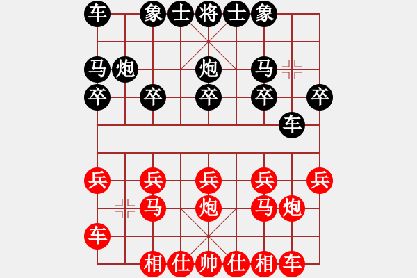 象棋棋譜圖片：20110215 1219 棋門客棧螞蟻[843664121] - 棋門客棧智者[360369906 - 步數(shù)：10 