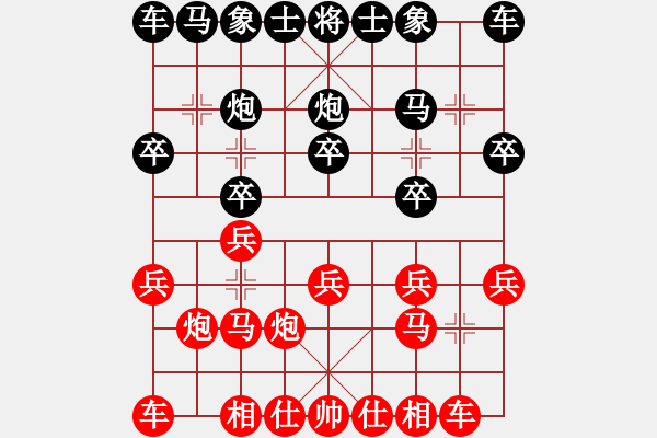 象棋棋譜圖片：過宮炮（二步7卒） - 步數(shù)：10 