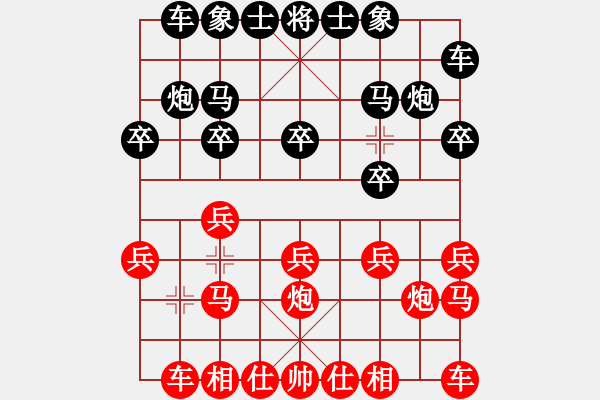 象棋棋譜圖片：破五八炮邊馬新招，不飛象不邊卒，先橫車，亮點(diǎn)是逼過河炮打卒，趁機(jī)沉炮到底破壞其陣 - 步數(shù)：10 