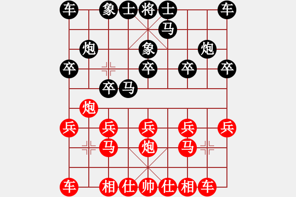 象棋棋譜圖片：1198局 A04- 巡河炮局-業(yè)天天Ai1-1(先負(fù))小蟲引擎23層 - 步數(shù)：10 