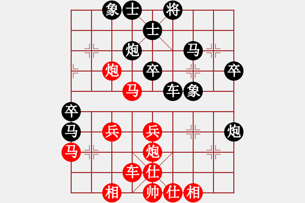 象棋棋譜圖片：中炮三兵對屏風(fēng)馬踩兵踢炮分析 - 步數(shù)：40 