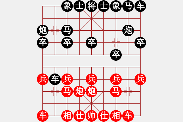 象棋棋譜圖片：田中篤     先勝 MOULLI     - 步數(shù)：10 