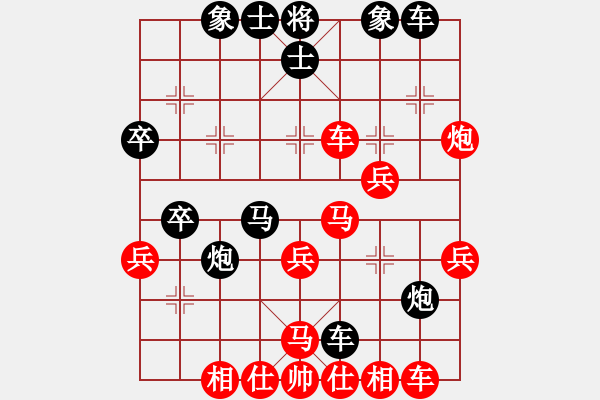 象棋棋譜圖片：東山一朱(9星)-負(fù)-宇宙總帥(平炮兌車紅炮5進(jìn)4) - 步數(shù)：40 