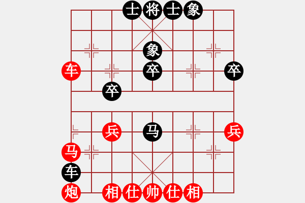 象棋棋譜圖片：中炮三兵飛馬奔槽對(duì)屏風(fēng)馬補(bǔ)右士分析 - 步數(shù)：60 