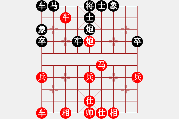 象棋棋譜圖片：順炮直車(chē)對(duì)進(jìn)7卒緩開(kāi)車(chē)01 - 步數(shù)：40 