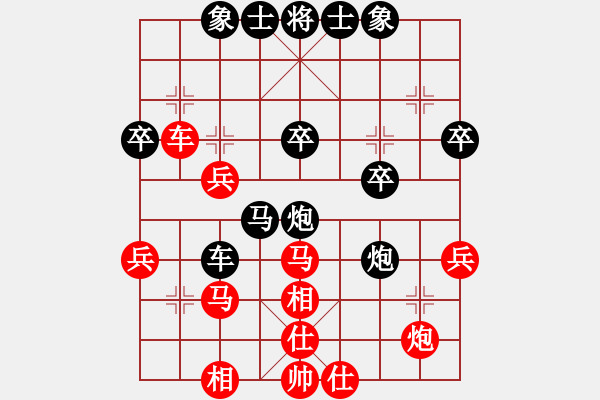 象棋棋譜圖片：小亮-負(fù)-QQ棋友(中炮過河車進(jìn)中兵對(duì)平炮兌車退窩心馬) - 步數(shù)：40 