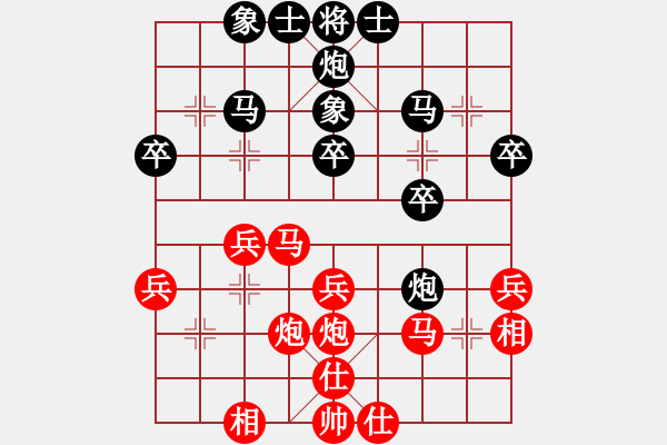 象棋棋譜圖片：不必勉強(3段)-負-遼河蛟龍(1段) - 步數：30 