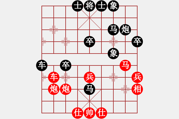 象棋棋譜圖片：五七炮進(jìn)三兵對(duì)屏風(fēng)馬進(jìn)3卒 - 步數(shù)：40 