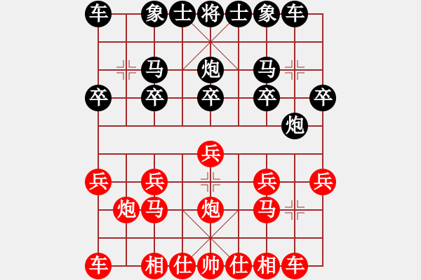 象棋棋譜圖片：青山碧水_[紅] -VS- 熱血盟●溫柔一刀[黑] - 步數(shù)：10 