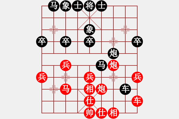 象棋棋譜圖片：2006年弈天迪瀾杯聯(lián)賽第八輪：寧夏商建豹(5r)-負(fù)-象棋無名(9段) - 步數(shù)：30 