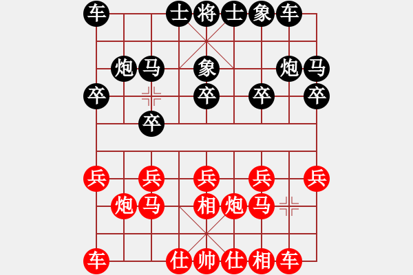 象棋棋譜圖片：[紅]天津聯(lián)隊1號 -先勝- 弈網(wǎng)情深[黑] - 步數(shù)：10 