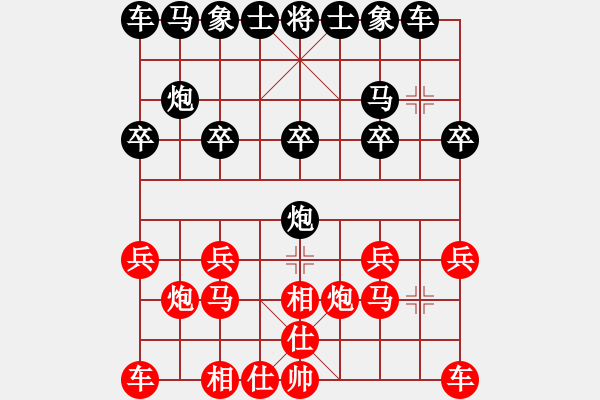 象棋棋譜圖片：881局 A27- 飛相對左中炮-BugChess Plus 19-07-08 x64(專業(yè)) ( - 步數(shù)：10 