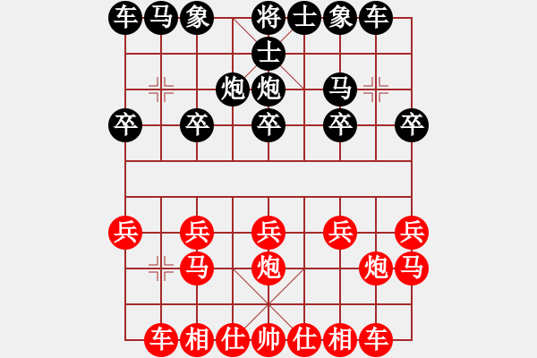 象棋棋譜圖片：橫才俊儒[紅] -VS- 風(fēng)雨無阻[黑] - 步數(shù)：10 