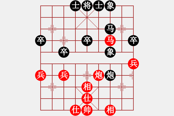 象棋棋譜圖片：老二雄807711705[紅] -VS- 熱血盟●溫柔一刀[黑] - 步數(shù)：40 