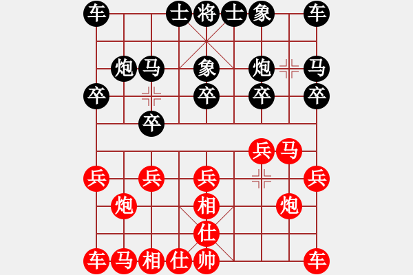 象棋棋譜圖片：飛相對黑挺3卒7路炮（旋風V7.0拆棋）和棋 - 步數：10 