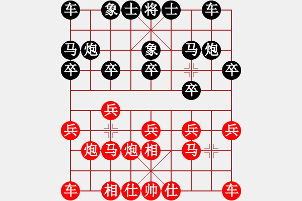 象棋棋譜圖片：過(guò)宮炮對(duì)單提馬 - 步數(shù)：10 