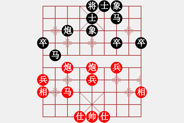 象棋棋譜圖片：俺村比較窮(月將)-負(fù)-林木森(9段)五七炮對(duì)屏風(fēng)馬進(jìn)３卒右馬外盤河 - 步數(shù)：40 