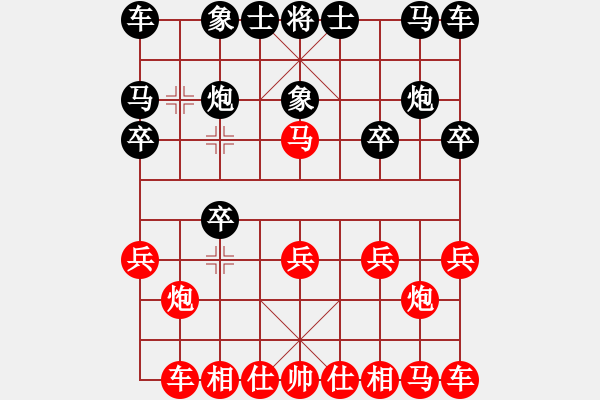 象棋棋譜圖片：美美[紅] -VS- 古老象棋之不敗神話[黑] - 步數(shù)：10 