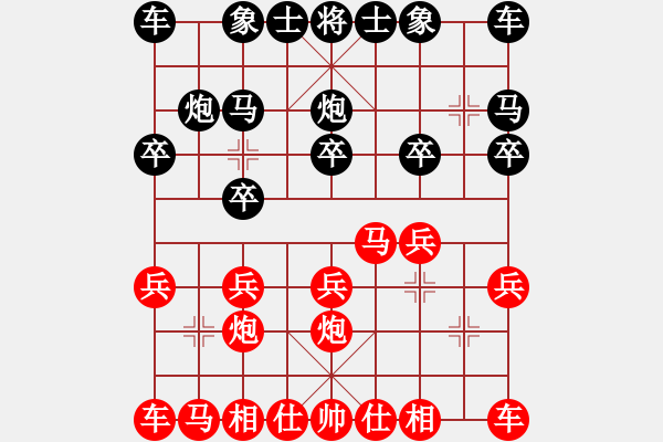 象棋棋譜圖片：破當(dāng)頭炮仙人指路  - 步數(shù)：10 