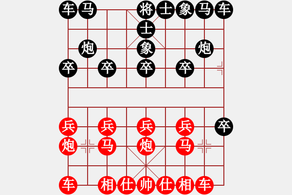 象棋棋谱图片：51届大兴月赛7金圣跃先负王昊 - 步数：10 