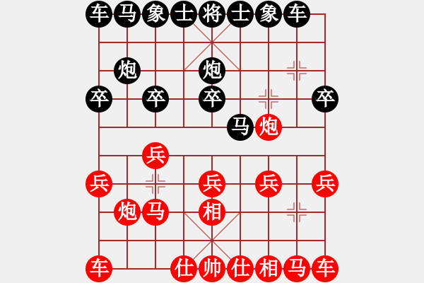 象棋棋谱图片：女子组 3-7 浙江 王朵朵 红先和 黑龙江 姜瑀 - 步数：10 