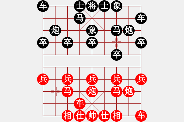 象棋棋譜圖片：可以清心也[黑] -VS- 譜絲醉打[紅]B01 中炮對進(jìn)右馬 - 步數(shù)：10 