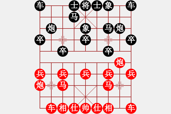 象棋棋譜圖片：9516局 A04-巡河炮局-小蟲引擎24層 紅先和 旋九專雙核-菜鳥 - 步數(shù)：10 