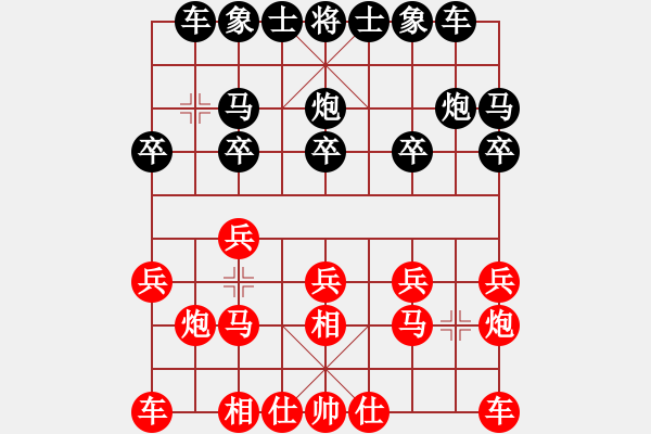 象棋棋谱图片：11453局 A10-飞相局-旋九专双核-傻瓜 红先负 小虫引擎24层 - 步数：10 