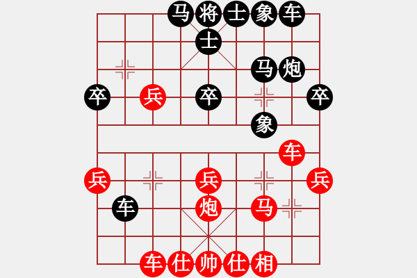 象棋棋譜圖片：象棋戀人(1段)-負(fù)-sxhshz(3段) - 步數(shù)：30 