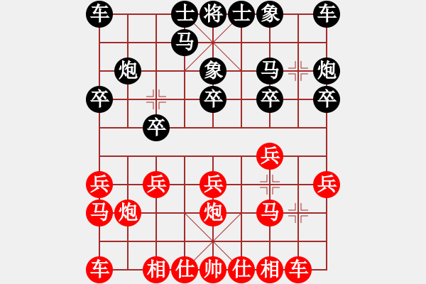 象棋棋譜圖片：中炮對(duì)拐腳馬(業(yè)四升業(yè)五評(píng)測(cè)對(duì)局)我先勝 - 步數(shù)：10 