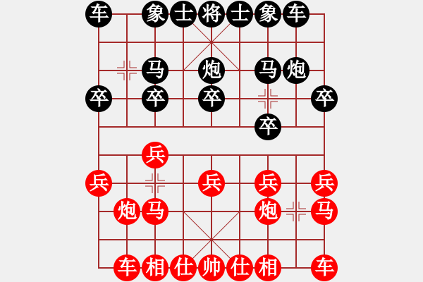 象棋棋譜圖片：u5u5u555紅負葬心【對兵轉(zhuǎn)兵底炮對左中炮】 - 步數(shù)：10 