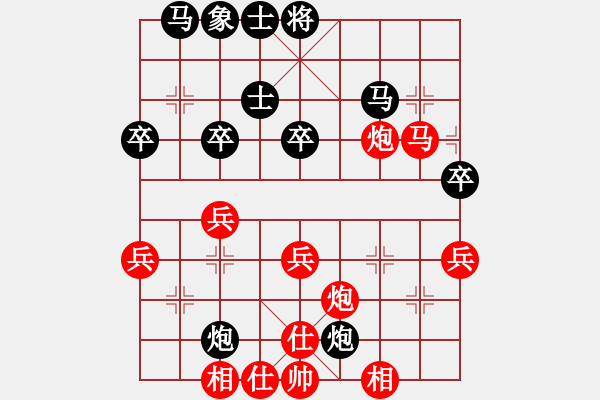 象棋棋譜圖片：tiger[紅] -VS- 拜師學(xué)棋ty[黑] - 步數(shù)：40 