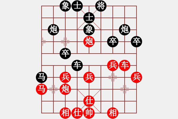 象棋棋譜圖片：夢從此逝(月將)-和-飛花閣主(9段)五七炮互進(jìn)三兵對屏風(fēng)馬邊卒右馬外盤河 紅左橫車對黑兌邊卒 - 步數(shù)：30 