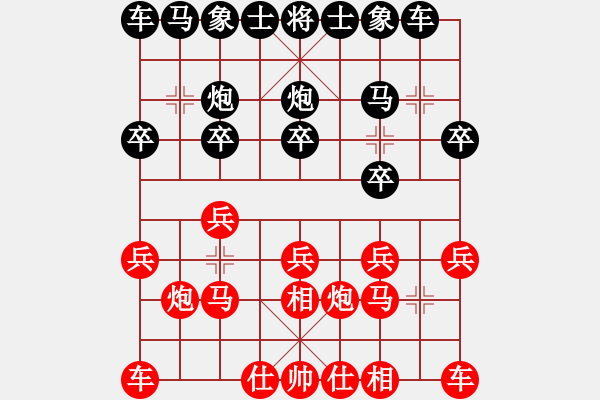 象棋棋譜圖片：葬心紅勝老王哥666【仙人指路對中炮】 - 步數(shù)：10 