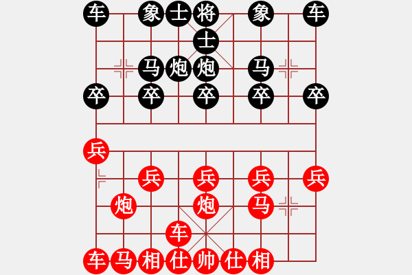 象棋棋譜圖片：得先順炮橫車(chē)破補(bǔ)士角炮局4 - 步數(shù)：10 