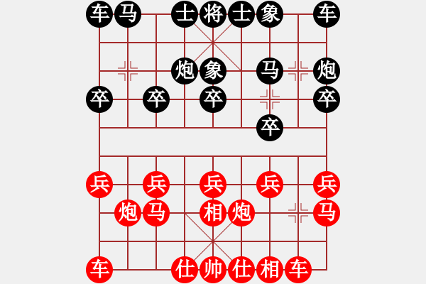 象棋棋譜圖片：葬心紅勝書贏不在話下【仕角炮對進７卒】 - 步數(shù)：10 