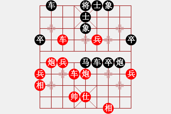 象棋棋譜圖片：第三節(jié) 中炮七路馬對(duì)屏風(fēng)馬雙炮過河 - 步數(shù)：54 