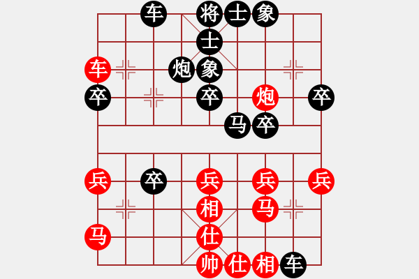 象棋棋譜圖片：獨(dú)臂神尼(7段)-和-亮劍沖沖(6段) - 步數(shù)：30 